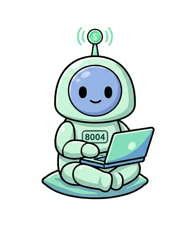 Git8004 mascot · laptop